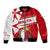 Malta Bomber Jacket with Red White Starburst Design - Wonder Print Shop