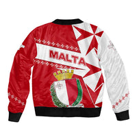 Malta Bomber Jacket with Red White Starburst Design - Wonder Print Shop