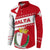 Malta Button Sweatshirt with Red White Starburst Design - Wonder Print Shop