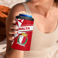 Malta 4 in 1 Can Cooler Tumbler with Red White Starburst Design - Wonder Print Shop