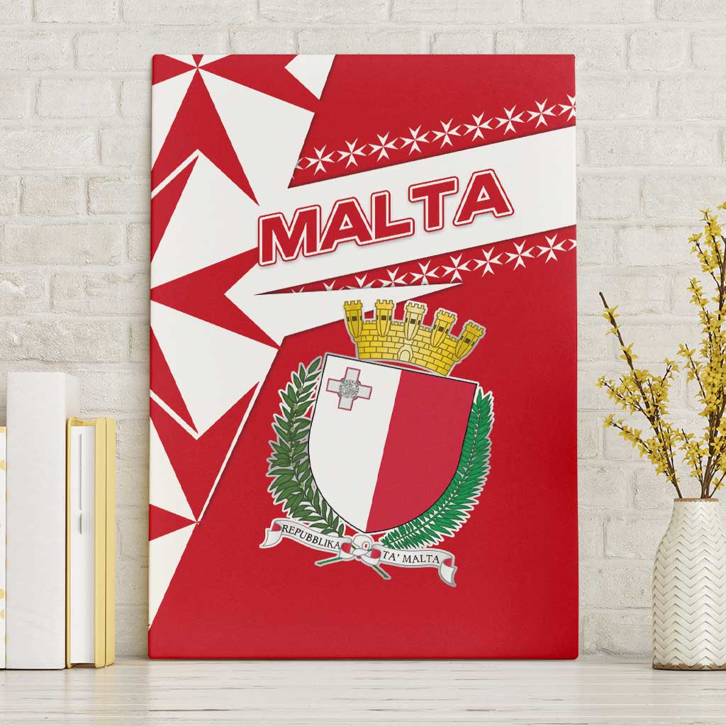 Malta Canvas Wall Art with Red White Starburst Design - Wonder Print Shop