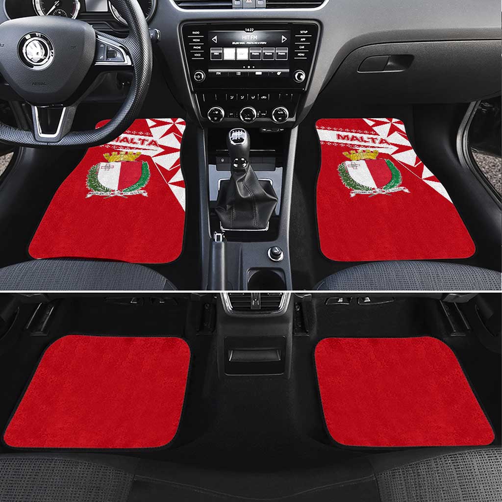 Malta Car Mats with Red White Starburst Design - Wonder Print Shop