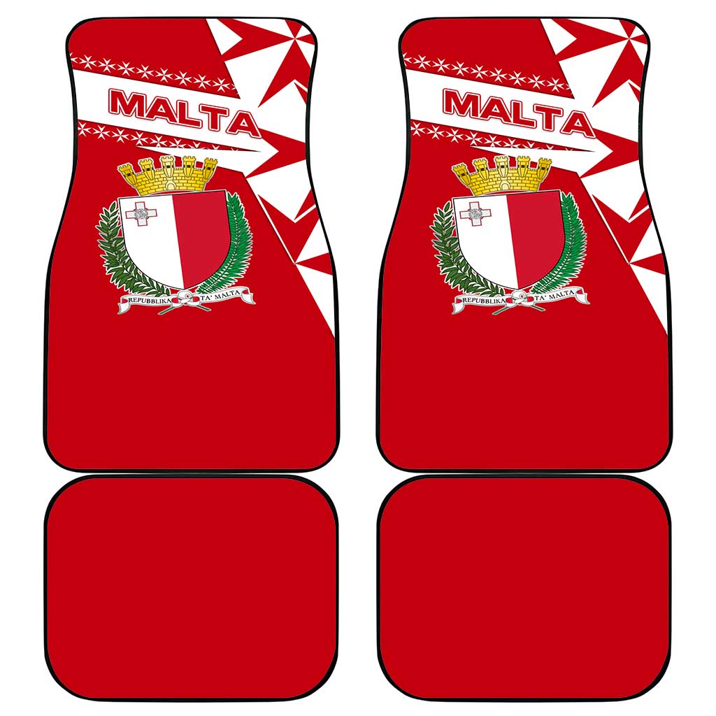 Malta Car Mats with Red White Starburst Design - Wonder Print Shop