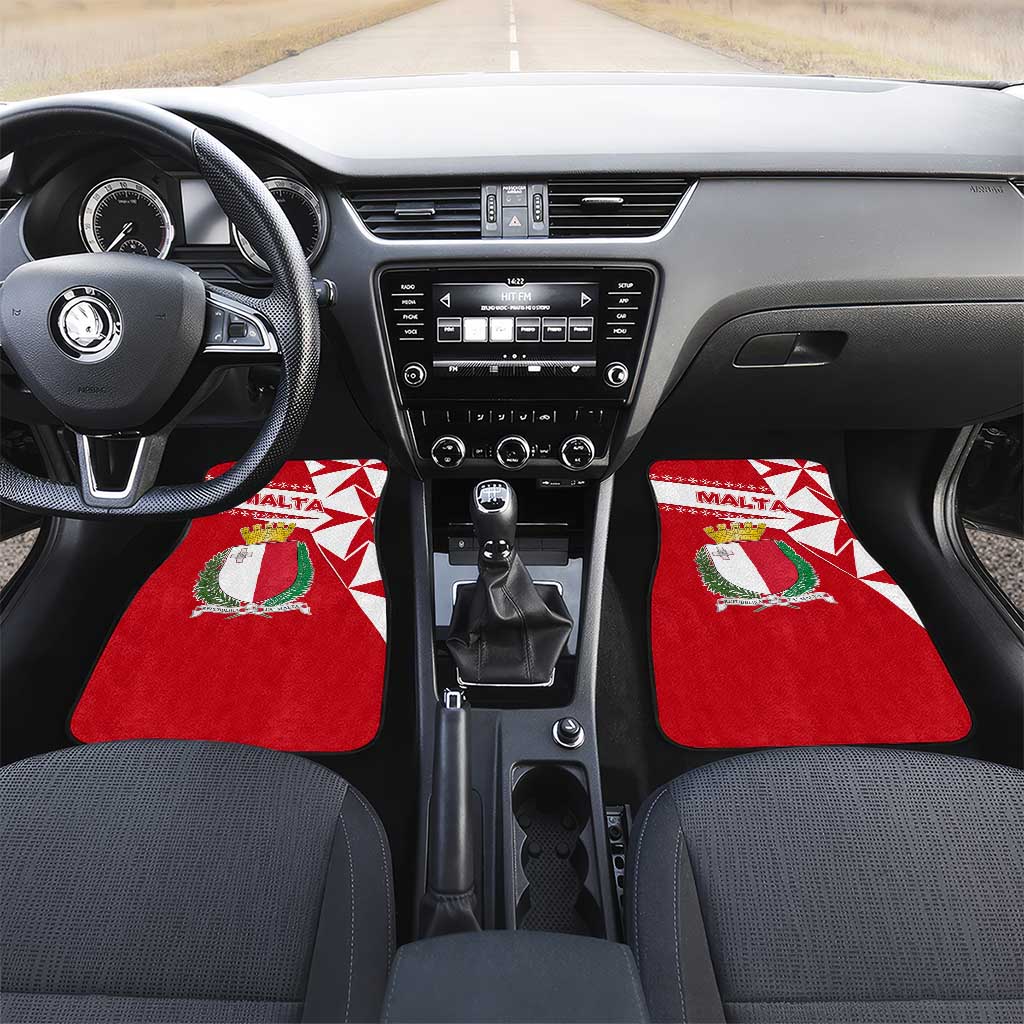 Malta Car Mats with Red White Starburst Design - Wonder Print Shop