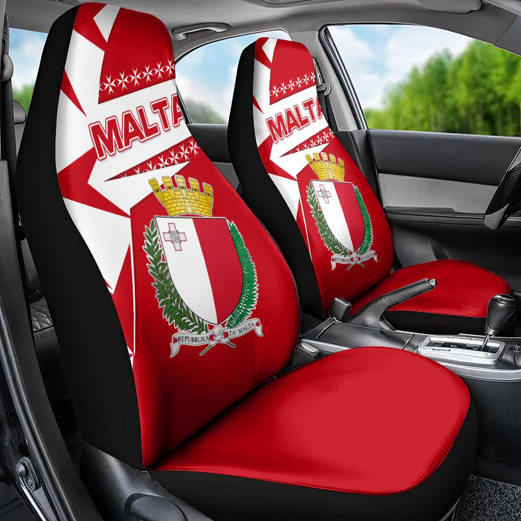Malta Car Seat Cover with Red White Starburst Design - Wonder Print Shop