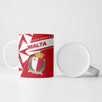 Malta Ceramic Mug with Red White Starburst Design - Wonder Print Shop