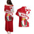 Malta Couples Matching Puletasi and Hawaiian Shirt with Red White Starburst Design - Wonder Print Shop