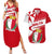 Malta Couples Matching Summer Maxi Dress and Hawaiian Shirt with Red White Starburst Design - Wonder Print Shop