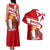Malta Couples Matching Tank Maxi Dress and Hawaiian Shirt with Red White Starburst Design - Wonder Print Shop
