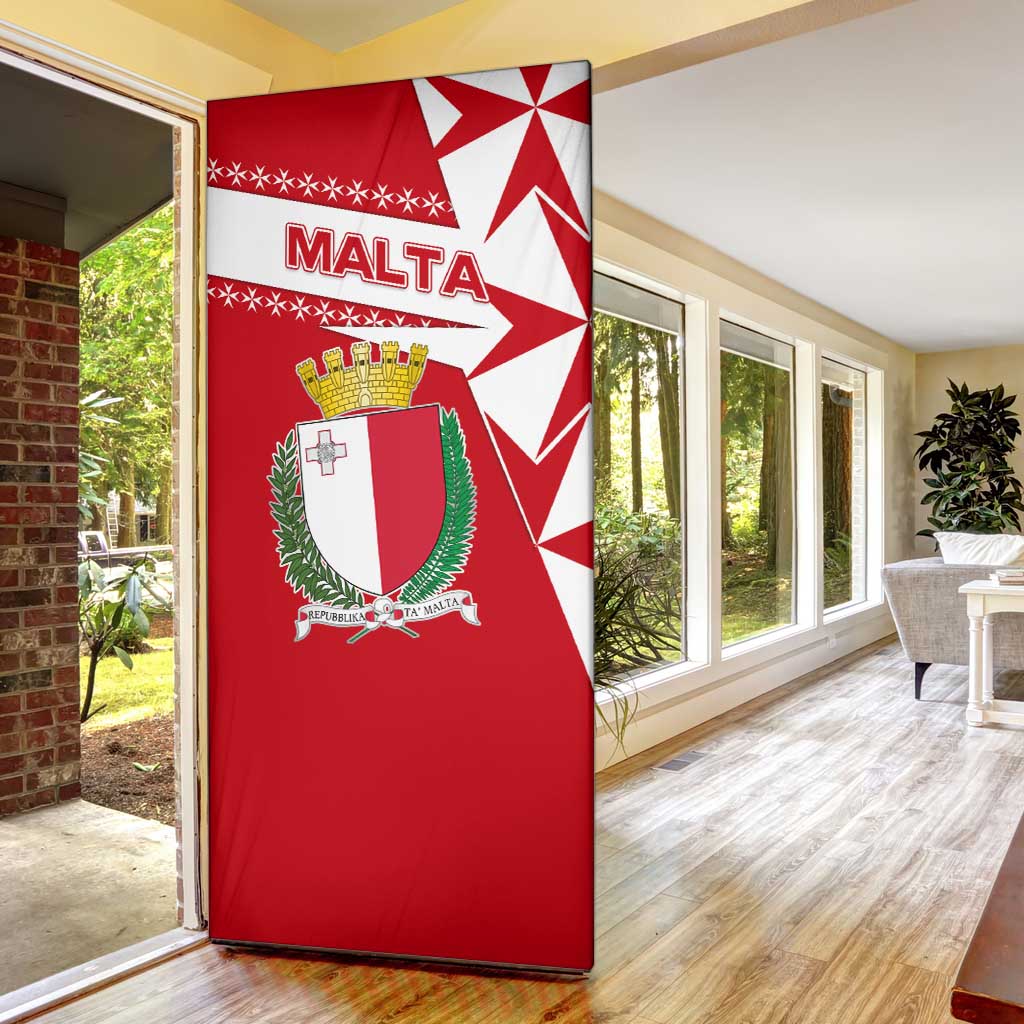 Malta Door Cover with Red White Starburst Design - Wonder Print Shop