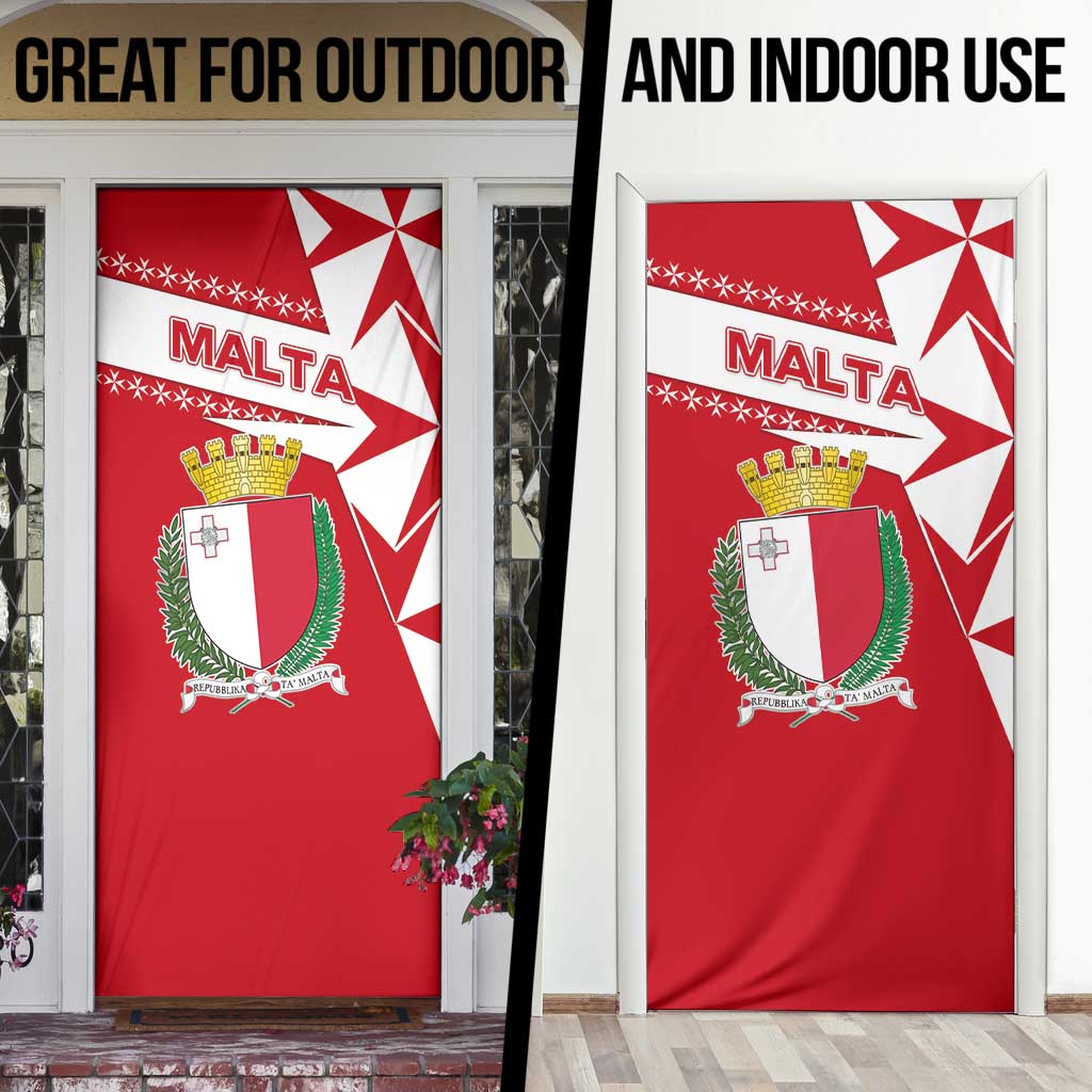 Malta Door Cover with Red White Starburst Design - Wonder Print Shop