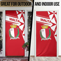 Malta Door Cover with Red White Starburst Design - Wonder Print Shop