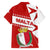 Malta Family Matching Long Sleeve Bodycon Dress and Hawaiian Shirt with Red White Starburst Design - Wonder Print Shop