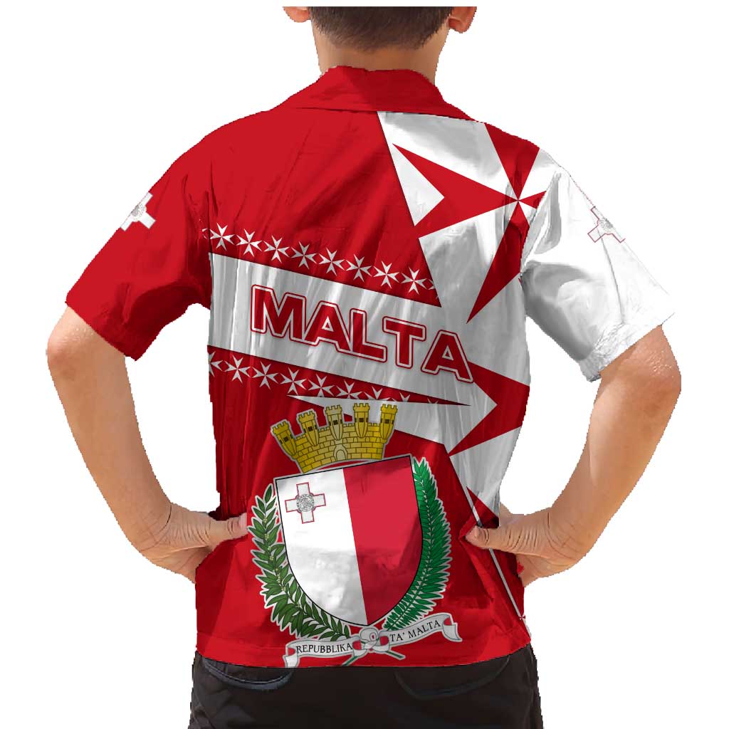 Malta Family Matching Mermaid Dress and Hawaiian Shirt with Red White Starburst Design - Wonder Print Shop