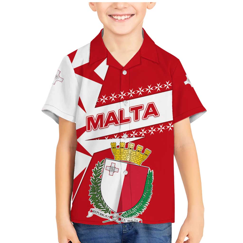 Malta Family Matching Mermaid Dress and Hawaiian Shirt with Red White Starburst Design - Wonder Print Shop