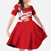 Malta Family Matching Off Shoulder Maxi Dress and Hawaiian Shirt with Red White Starburst Design - Wonder Print Shop