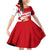 Malta Family Matching Off Shoulder Short Dress and Hawaiian Shirt with Red White Starburst Design - Wonder Print Shop