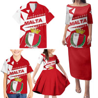 Malta Family Matching Puletasi and Hawaiian Shirt with Red White Starburst Design - Wonder Print Shop