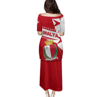 Malta Family Matching Puletasi and Hawaiian Shirt with Red White Starburst Design - Wonder Print Shop