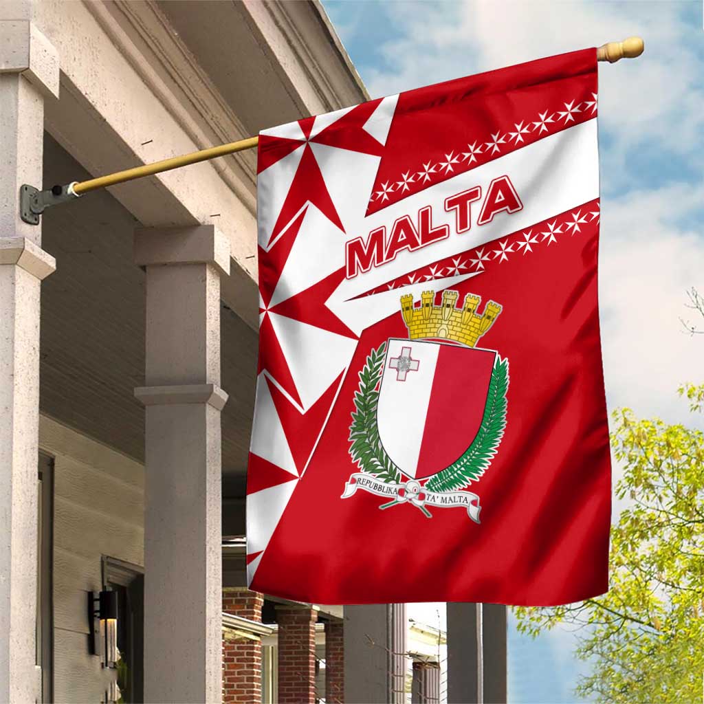Malta Garden Flag with Red White Starburst Design - Wonder Print Shop