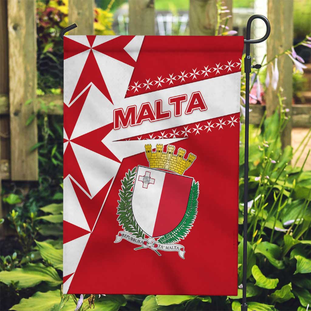 Malta Garden Flag with Red White Starburst Design - Wonder Print Shop