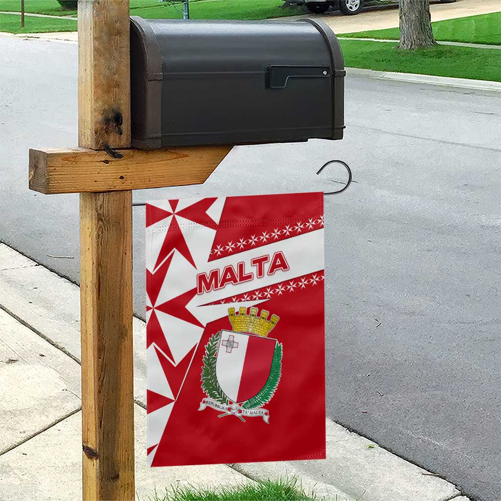 Malta Garden Flag with Red White Starburst Design - Wonder Print Shop