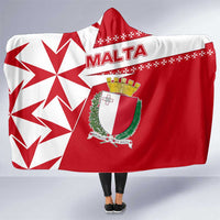 Malta Hooded Blanket with Red White Starburst Design - Wonder Print Shop