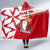 Malta Hooded Blanket with Red White Starburst Design - Wonder Print Shop