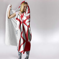 Malta Hooded Blanket with Red White Starburst Design - Wonder Print Shop