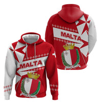 Malta Hoodie with Red White Starburst Design - Wonder Print Shop