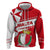 Malta Hoodie with Red White Starburst Design - Wonder Print Shop