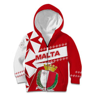 Malta Kid Hoodie with Red White Starburst Design - Wonder Print Shop