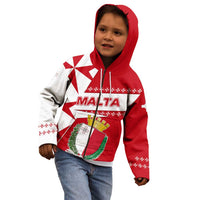 Malta Kid Hoodie with Red White Starburst Design - Wonder Print Shop