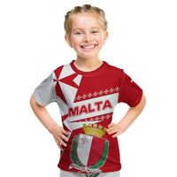 Malta Kid T Shirt with Red White Starburst Design - Wonder Print Shop