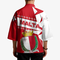 Malta Kimono with Red White Starburst Design - Wonder Print Shop