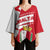 Malta Kimono Sleeve Blouse with Red White Starburst Design - Wonder Print Shop