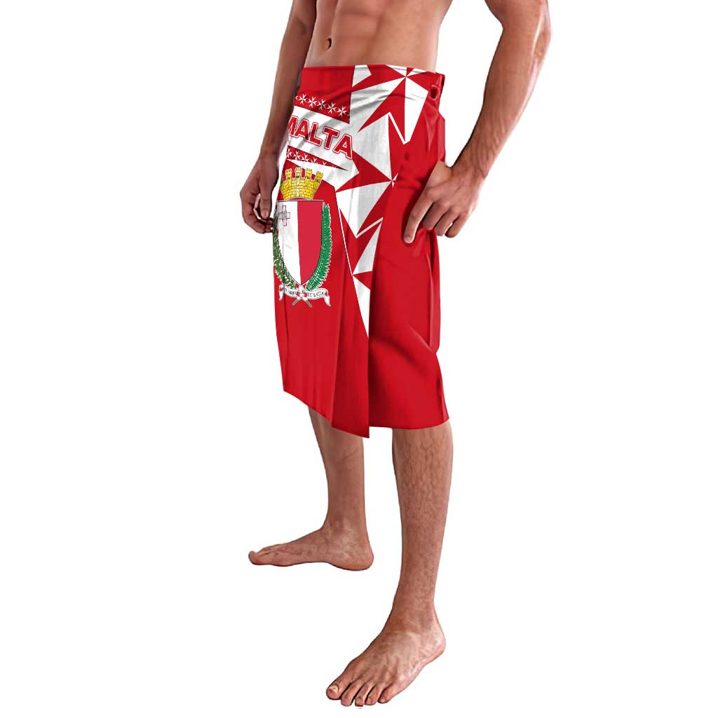 Malta Lavalava with Red White Starburst Design - Wonder Print Shop