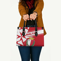 Malta Leather Bag with Red White Starburst Design - Wonder Print Shop