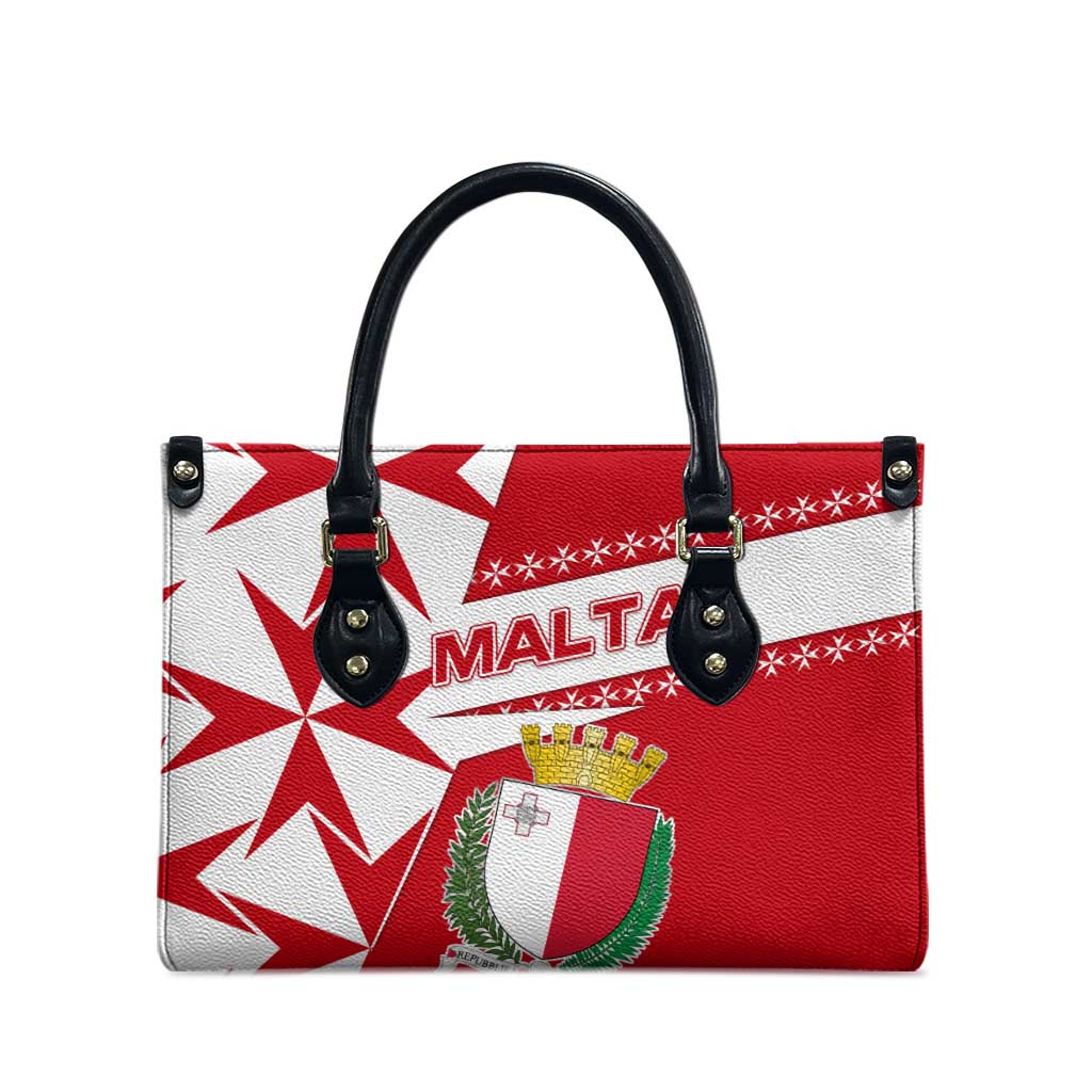 Malta Leather Bag with Red White Starburst Design - Wonder Print Shop