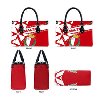Malta Leather Bag with Red White Starburst Design - Wonder Print Shop