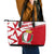 Malta Leather Tote Bag with Red White Starburst Design - Wonder Print Shop