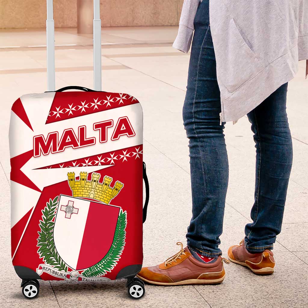 Malta Luggage Cover with Red White Starburst Design - Wonder Print Shop