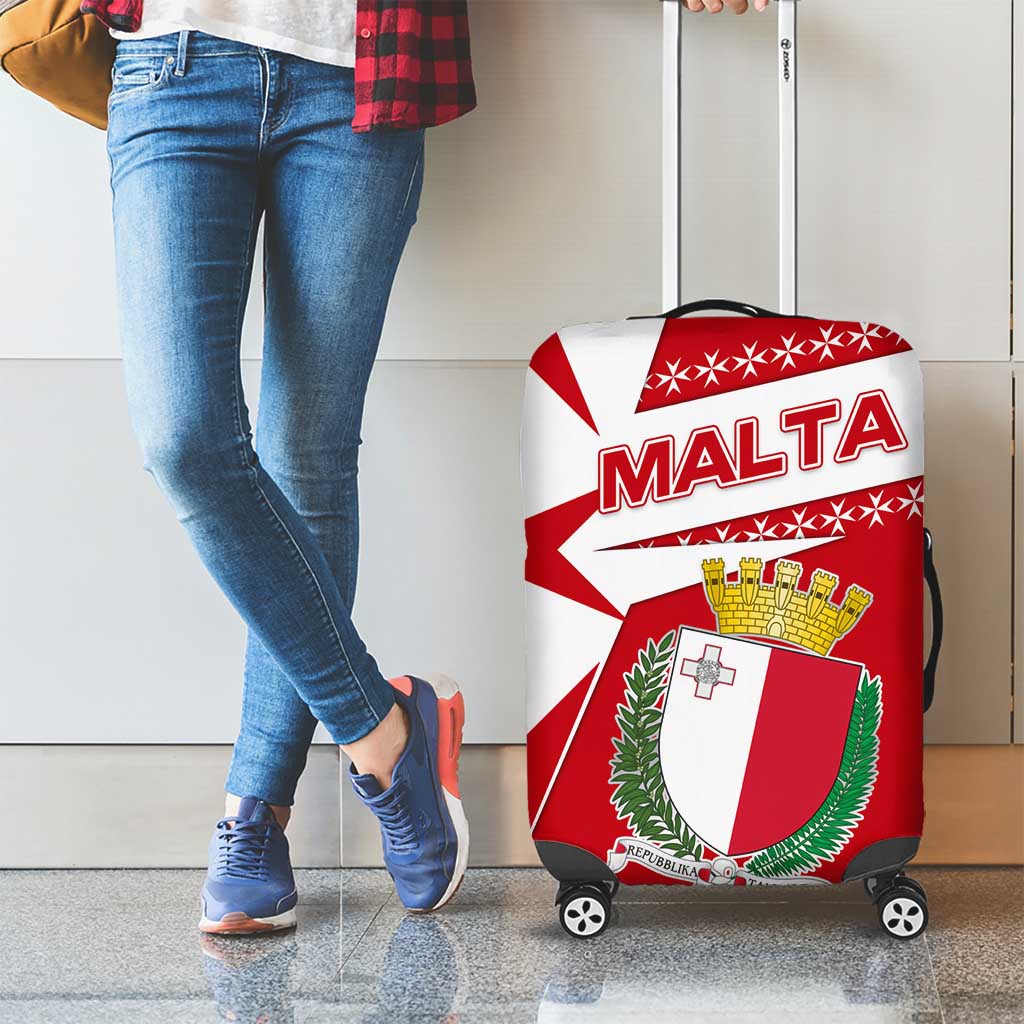 Malta Luggage Cover with Red White Starburst Design - Wonder Print Shop