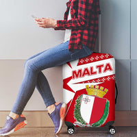 Malta Luggage Cover with Red White Starburst Design - Wonder Print Shop