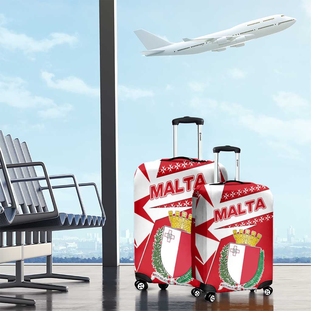 Malta Luggage Cover with Red White Starburst Design - Wonder Print Shop