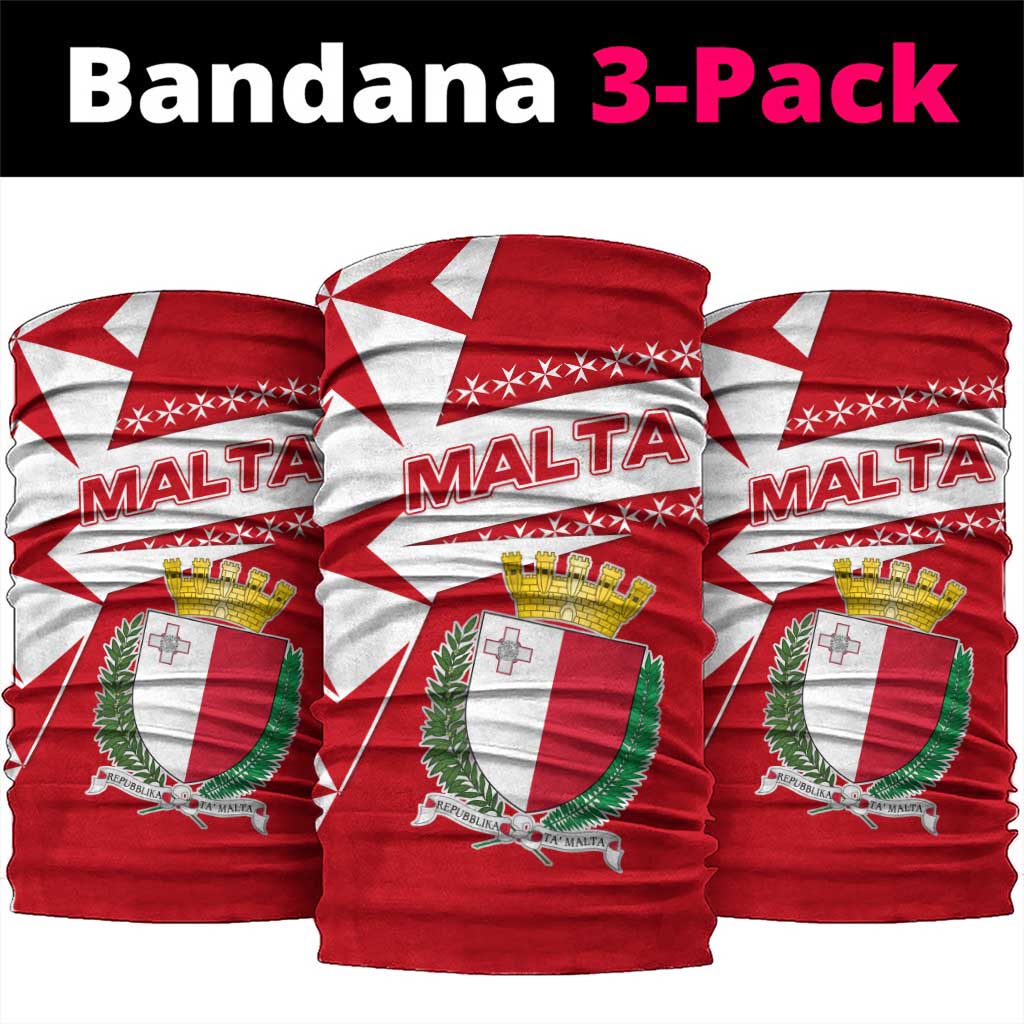 Malta Neck Gaiter with Red White Starburst Design TS04