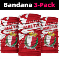 Malta Neck Gaiter with Red White Starburst Design TS04