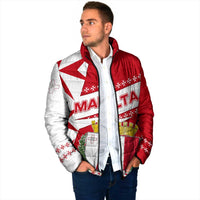 Malta Padded Jacket with Red White Starburst Design - Wonder Print Shop