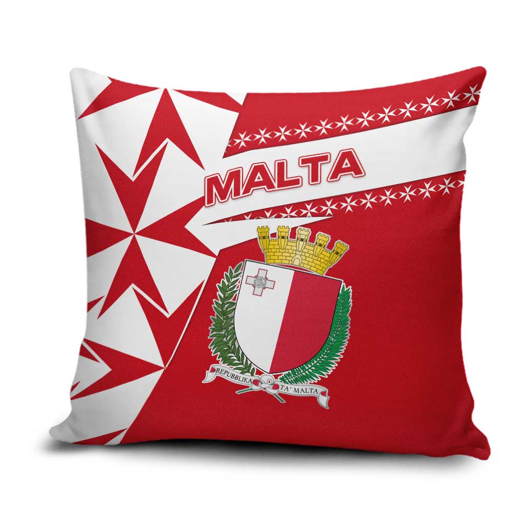 Malta Pillow Cover with Red White Starburst Design - Wonder Print Shop