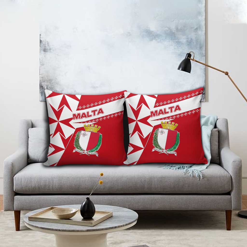 Malta Pillow Cover with Red White Starburst Design - Wonder Print Shop
